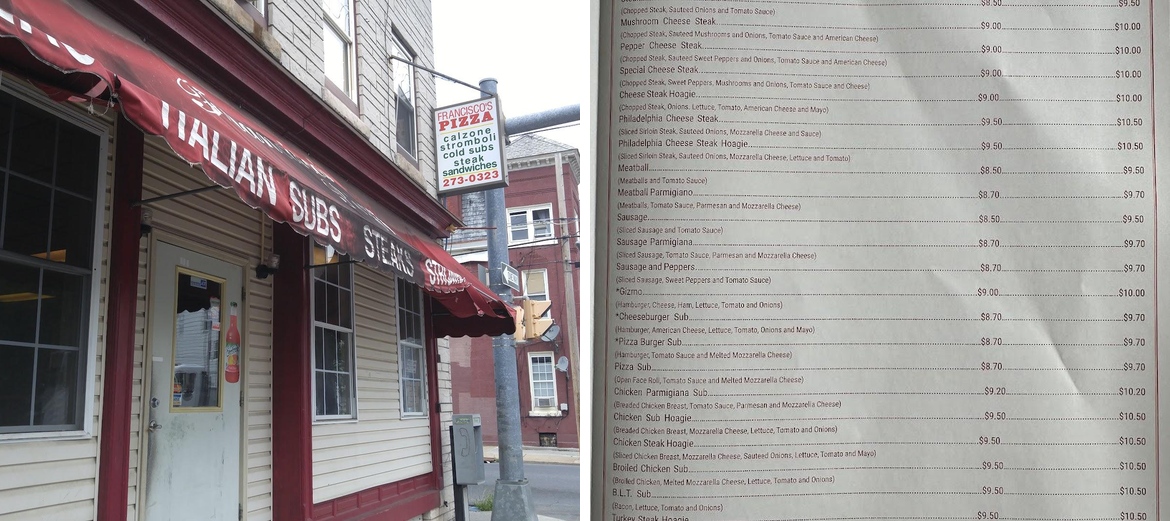 Francisco Pizzeria Menu